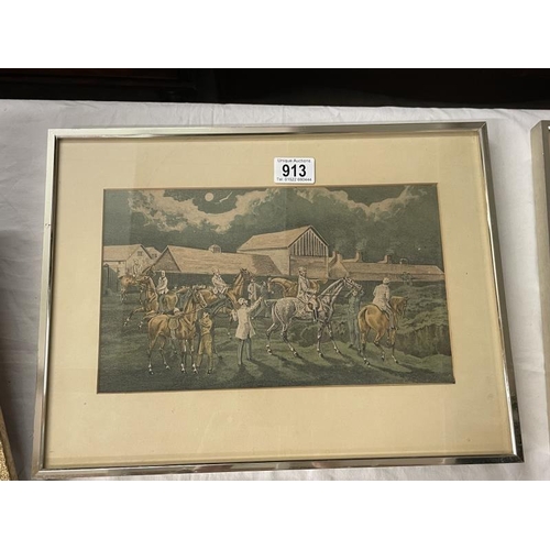 913 - 5 framed & glazed pictures/engravings of horse racing, image 18.7cm x 31.3cm, frame 31cm x 41.3cm CO... 