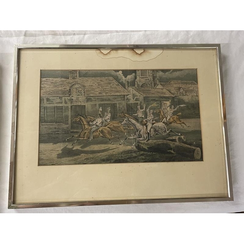 913 - 5 framed & glazed pictures/engravings of horse racing, image 18.7cm x 31.3cm, frame 31cm x 41.3cm CO... 