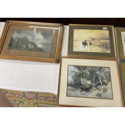 920 - A quantity of prints including interiors of Churches, people on horse back & wildlife