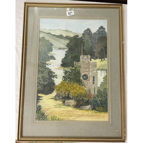 923 - A quantity of watercolours of countryside & a Castle