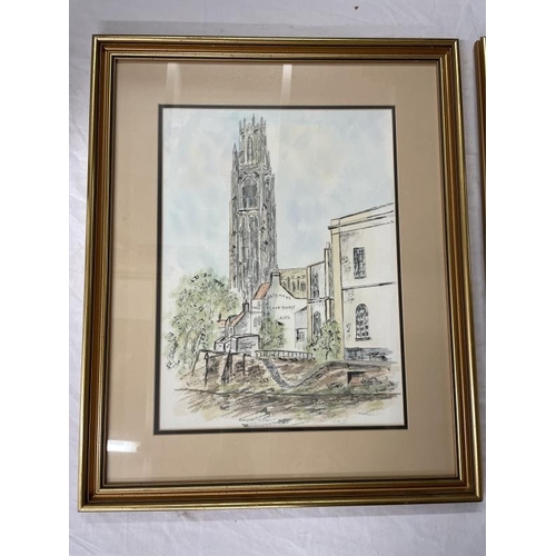 926 - A quantity of watercolours including Churches, Branscombe J. Cavvell '89, T.E.J. Brooker