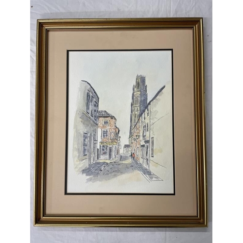 926 - A quantity of watercolours including Churches, Branscombe J. Cavvell '89, T.E.J. Brooker