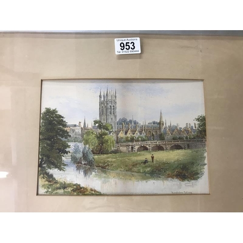 953 - 4 framed & glazed prints of Churches COLLECT ONLY