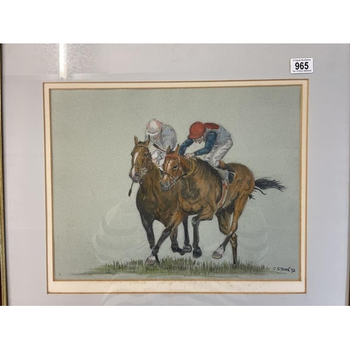 965 - 2 framed & glazed race horse pictures