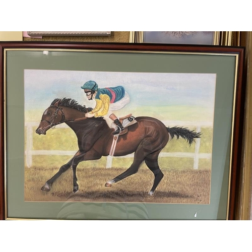 965 - 2 framed & glazed race horse pictures