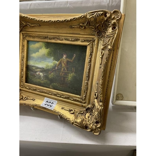 966 - A 20th century framed picture of a huntsman