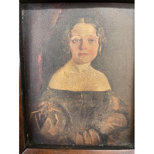 973 - A lovely picture of a portrait of a lady in frame. Inscription on back 'Miss English' George Shad fi... 