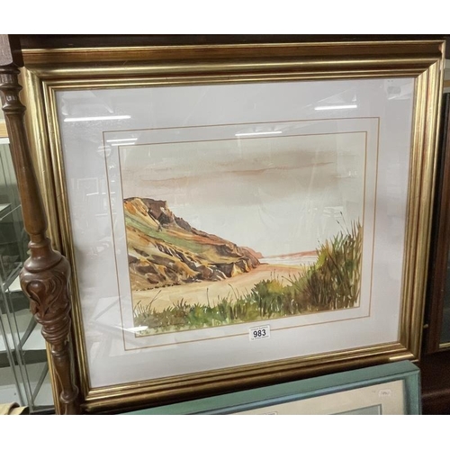 983 - A framed & glazed watercolour possibly Cornwall, signed Clive Cook