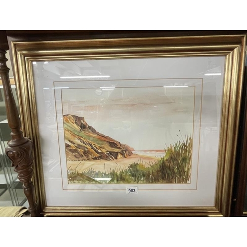 983 - A framed & glazed watercolour possibly Cornwall, signed Clive Cook