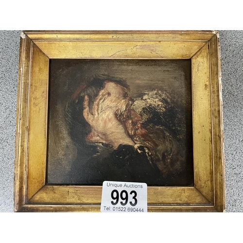 993 - 2 small oil on board pictures, inscription on back, S.M. Shadford