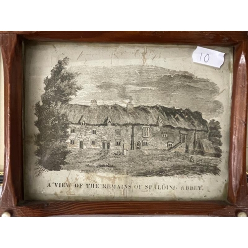 996 - A framed & glazed print 'a view of the remains of Spalding Abbey & 2 Lincolnshire engravings