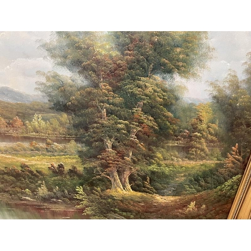 997 - A good oil on canvas country scene with gilded frame