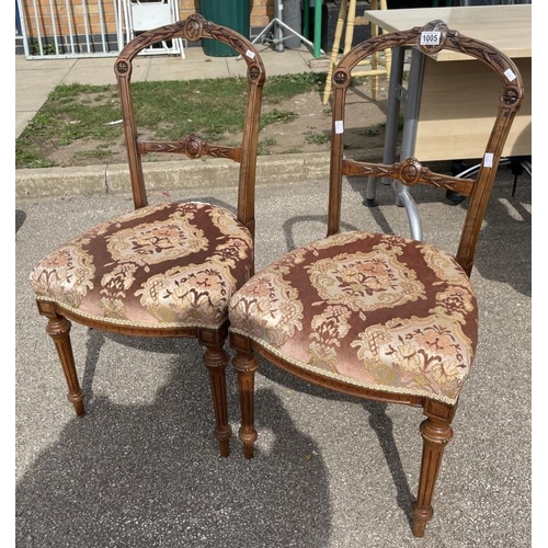 1005 - 2 inlaid wooden chairs