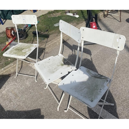 1037 - 6 metal outside chairs