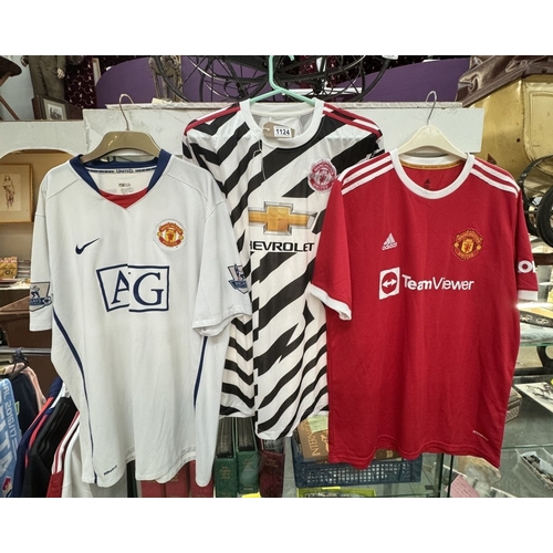 1124 - 3 Manchester United shirts including 20/21 Third kit, 08/09 Gaza Home kit & 21/22 Ronaldo home kit A... 