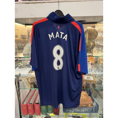 1125 - 3 Manchester Unitd shirts including 19/20 Third kit, 16/17 Away Pogba shirt both 2XL & 14/15 Mata Th... 