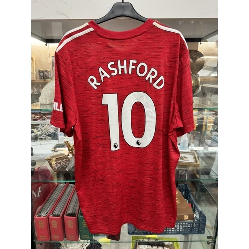 1126 - 3 Manchester United shirts including 02/04 Keane home kit size L, 20/21 Rashford home kit size 2XL &... 