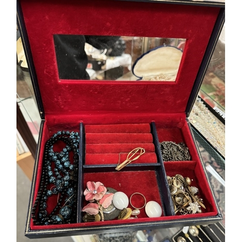 1143 - A quantity of costume jewellery some in cases & A small jewellery box