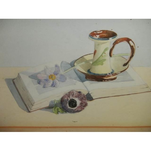 612 - A framed and glazed still life watercolour, COLLECT ONLY.