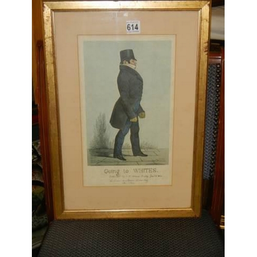 614 - A framed and glazed print entitled 'Going to White' Baron William 2nd Alvanley 1787-1849,