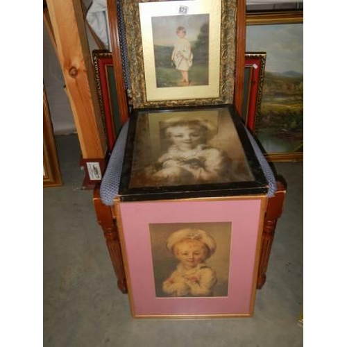 623 - Three framed and glazed print studies of children, COLLECT ONLY.