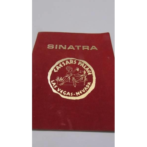 1037 - A Frank Sinatra signed Caesars Palace Las Vegus table card.