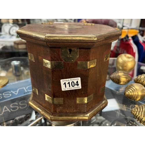 1104 - A  decorative wood and brass box