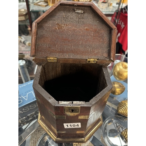 1104 - A  decorative wood and brass box