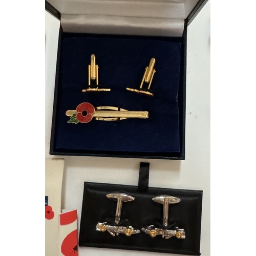 1163 - A boc of cufflinks including dad's army, Royal Air force etc