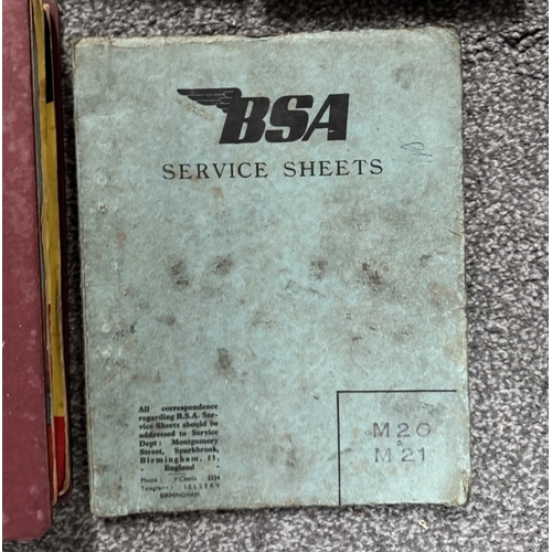 1197 - A quantity of vitage motorcycle instruction books including Scott Flyer Squirrel Matchless, BSA, Vel... 