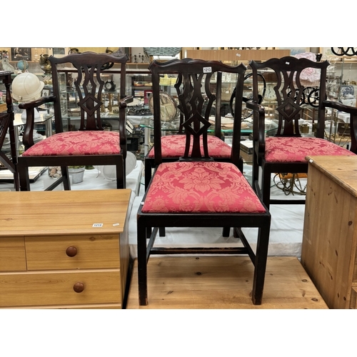 1213 - A good set of 4 oak square leg chairs