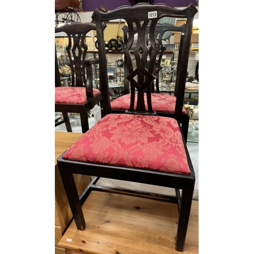 1213 - A good set of 4 oak square leg chairs