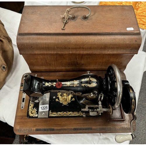 1225 - An early Frister & Rossmann sewing machine with Egyptian revival detailing