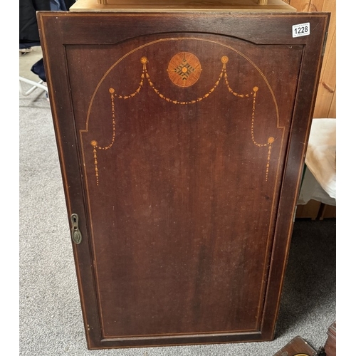 1228 - An Edwardian inlaid mahogany panel 104.5 x 63.5cm