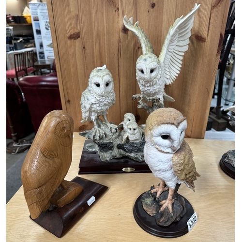 1230 - A selection of owl ornaments including The Julianna Collection