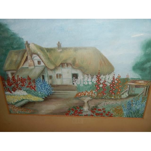 630 - Two good framed and glazed watercolours featuring Country cottages. COLLECT ONLY.