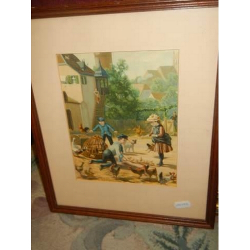 631 - Two interesting framed and glazed old prints and an unframed example. COLLECT ONLY.