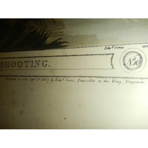 636 - A good framed and glazed mid 20th century engraving entitled Woodcock Shooting, COLLECT ONLY.