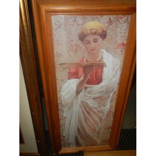 637 - A late 20th century framed and glazed print 'Lady by Well' and one other, COLLECT ONLY.