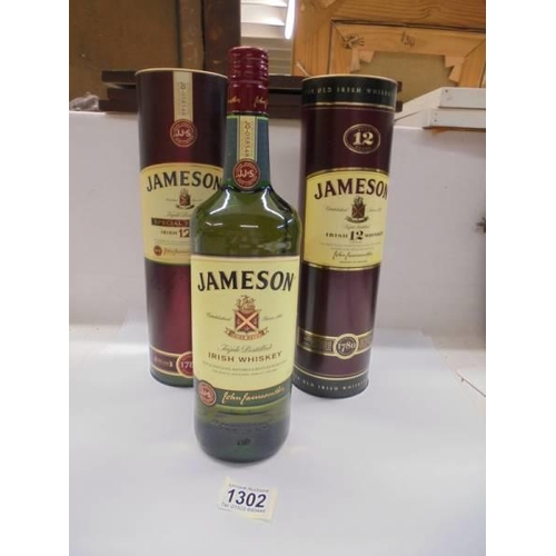 1302 - Two Jameson Irish 12 year Whiskey and a Jameson Triple Distilled Irish Whiskey.