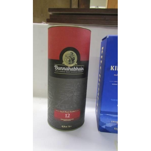 1310 - Two Bunnhabhain 12 year whisky and a Kilchoman Machir Bay whisky.