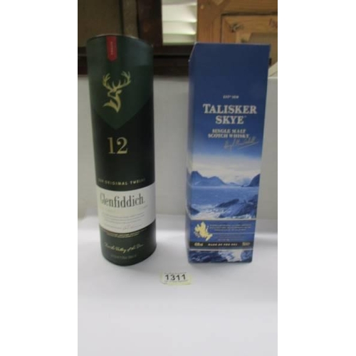 1311 - A Glenfiddich 12 year whisky and a Talisker Skye single malt whisky.