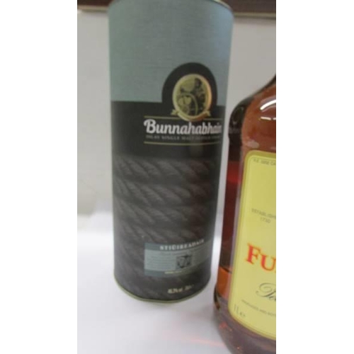 1312 - A Fundador Brandy de Jerez and two Bunnahabhair whisky.