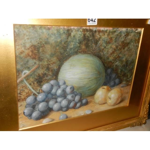 642 - An early 20th century gilt framed and glazed still life study. COLLECT ONLY.