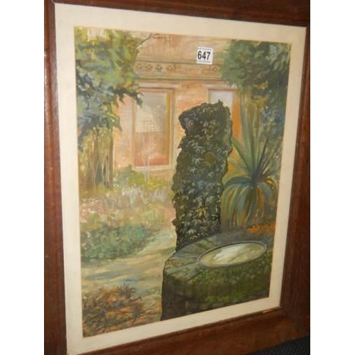 647 - An oak framed and glazed garden scene entitles 'The New Greenhouse' Neville Hickman March 1989. COLL... 