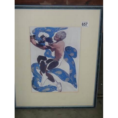 657 - A framed and glazed print entitled 