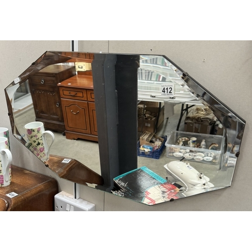 412 - An art deco bevel edge mirror