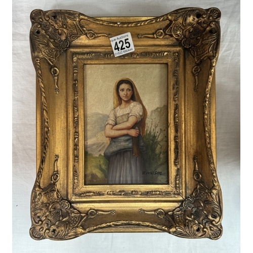 425 - A gilt framed study of a lady.