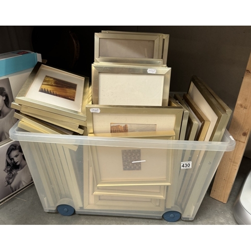 430 - A large box of picture / photo frames