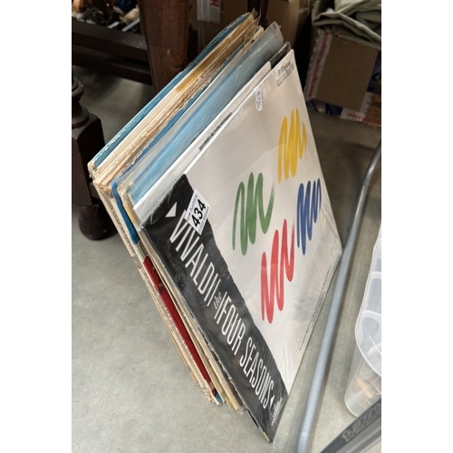 434 - A quantity of vinyl records including Classical & Music